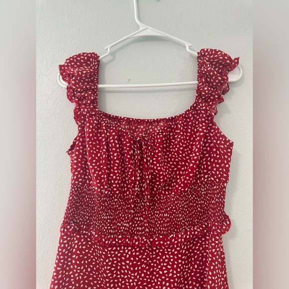 Red polka dot woman dress sz M - Picture 4 of 4